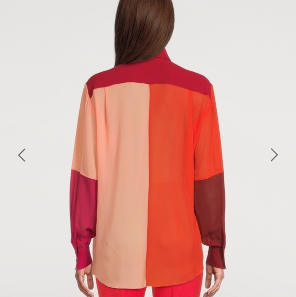 Dolce & Gabbana Silk Georgette Colorblock Patchwork Shirt 46IT/10US - Picture 3 of 16